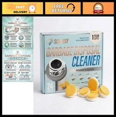 Powerful Garbage Disposal Cleaner Tablets – 24 Pack Citrus Foam Deodorizer, Natu