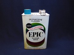 Vintage EPIC By Armstrong Self Polishing Floor Wax One Half Gallon Can Full Prop