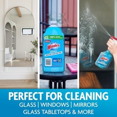 Windex Blue Glass Cleaner Refill – 100% Recycled, 67.6 Fl Oz (2 Pack)