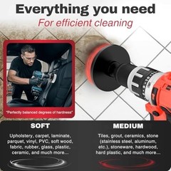 Drill Brush Attachments for Cleaning Set of 6 Car Detailing Upholstery Tile