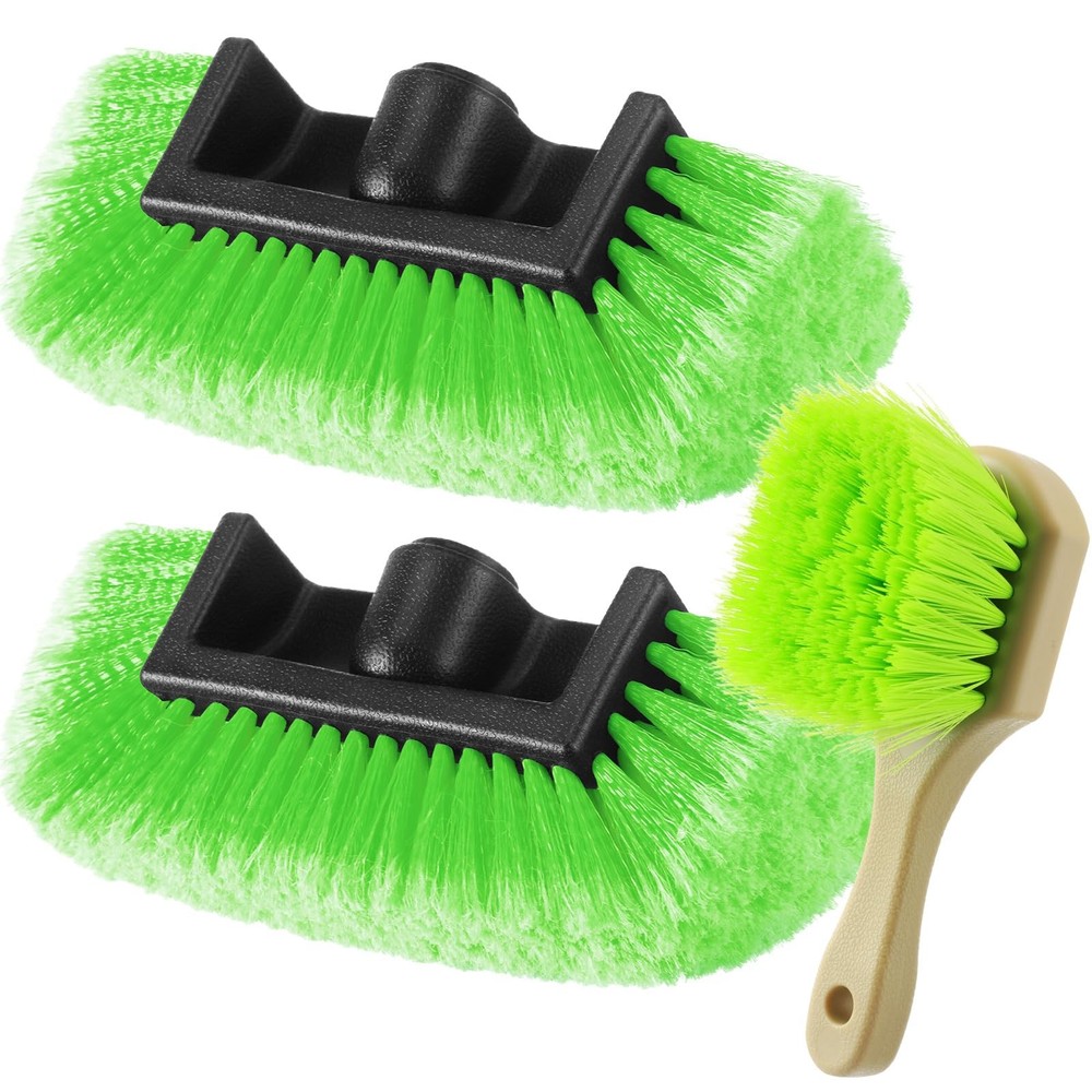 2 Pcs 10 Inch Car Wash Brush Head with Soft Detailing Bristle Flow Through Ca…