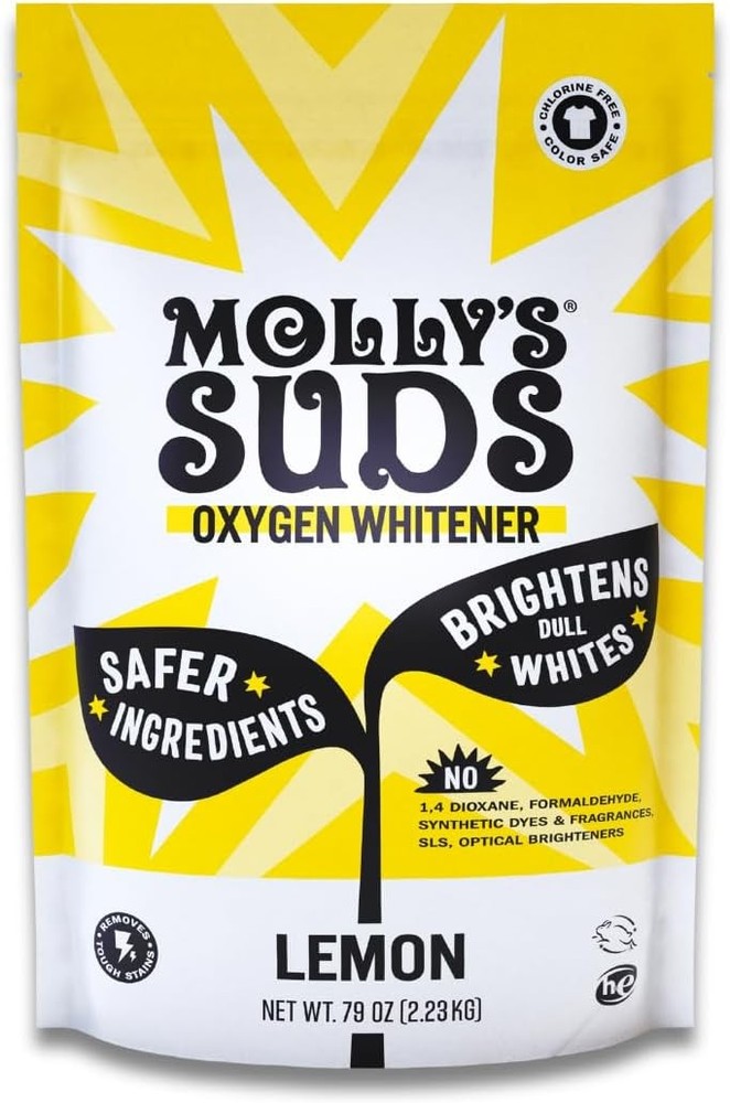 Mollys Suds Oxygen Whitener 79oz Lemon Bleach Alternative Stain Remover
