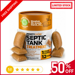 Septic Tank Treatment 12Pcs for 1-Year Supply, Dissolvable Septic Tank Treat NEW