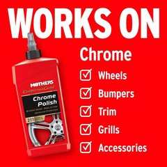 Mothers California Gold Chrome Polish, 12 oz. — Cleans & Brightens Chrome Bum…