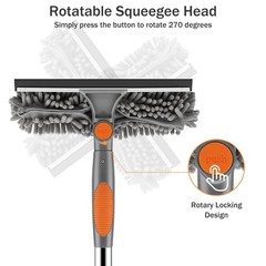 Window Squeegee with Extension Pole 2-in-1 Window Cleaning Kit Professional W