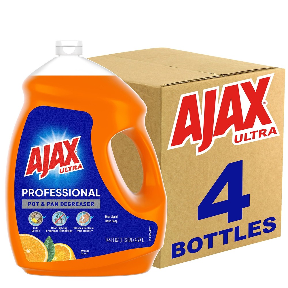 Ajax Ultra Professional Pot and Pan Degreaser Dish Liquid Orange 145 Fl Oz 4 …