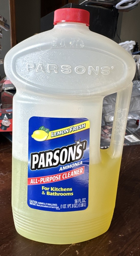 Vintage Parsons’ Ammonia All Purpose Cleaner Lemon Fresh 1999 56Fl Oz 50 % Full