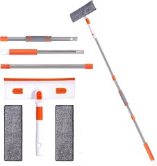 Professional Window Squeegee 2-in-1 Cleaner with 55″Extension Pole Premium