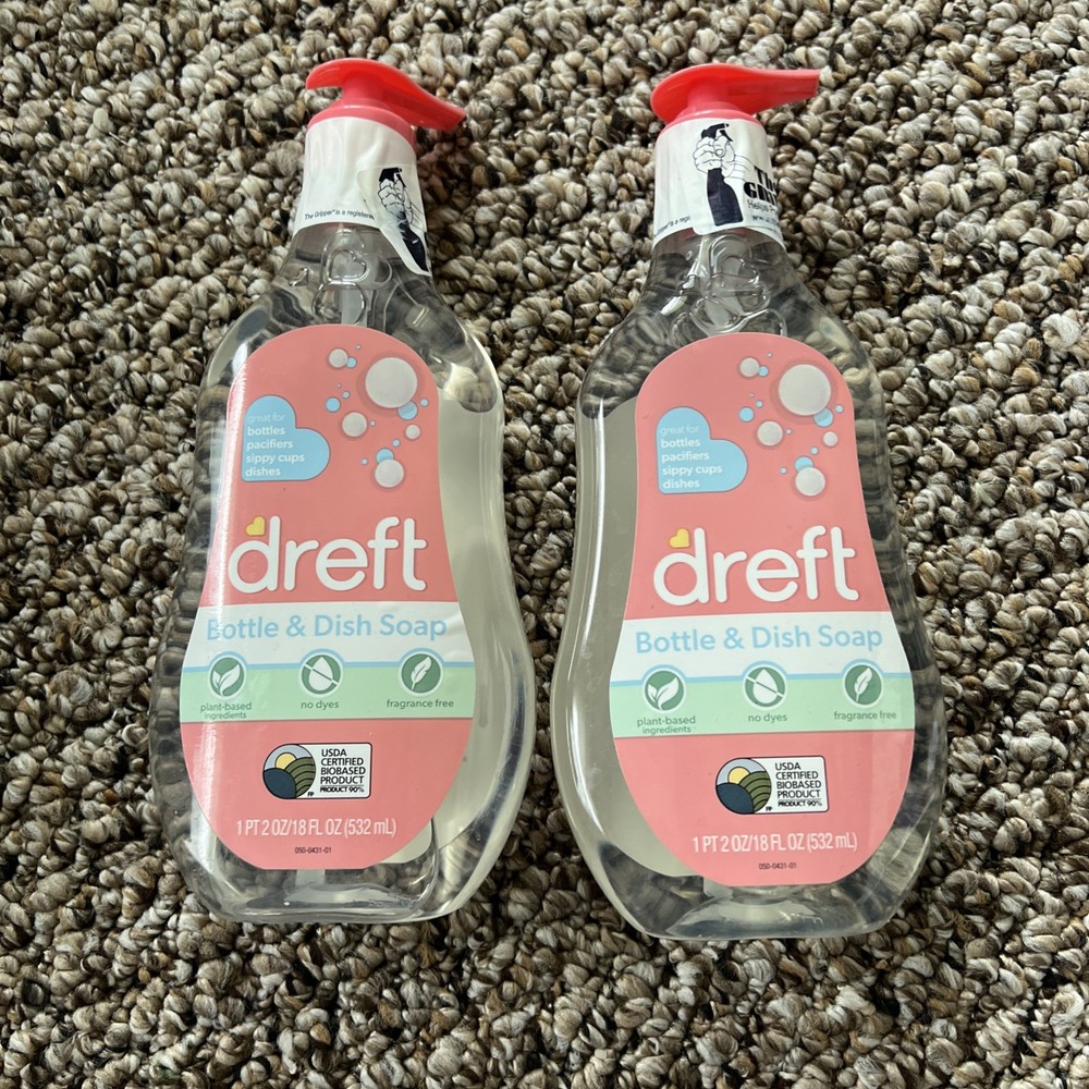 ( 2 Pack ) Dreft Baby Bottle Dish Soap, Fragrance-Free Liquid Detergent, 18oz
