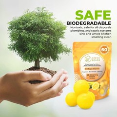 60 Bead Cleaner Capsules Sink Deodorizer Garbage Disposal Odor Eliminator Safe