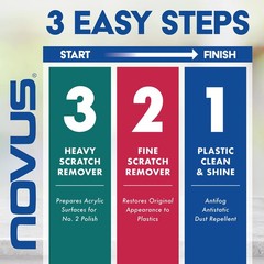 -PK1-2 | Plastic Clean & Shine #1, Fine Scratch Remover #2, Heavy Scratch Rem…