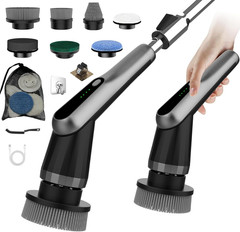 Electric Spin Scrubber 10-in-1 Shower Cleaner Brush Waterproof Cordless Bathroom
