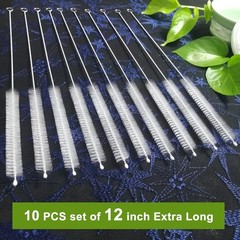 Multi-Purpose 12-Inch Straw Cleaner Brush Set for Bottles & Hummingbird Feeders