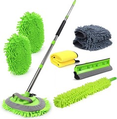 Car Wash Kit 62” Long Handle Chenille Microfiber 11PCS for Cars RV SUV Truck