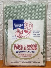 Vintage Wash N Scrub Wunda Cloth Nylon Net Backed W/Cotton Waffle OK for Teflon