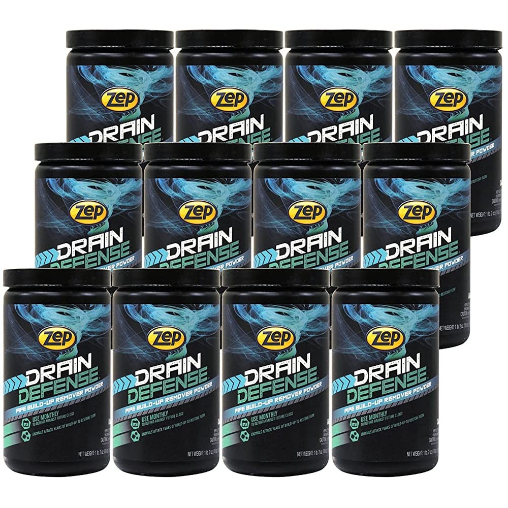 Zep Drain Defense Enzymatic Drain Cleaner Powder 18 oz (Case of 12) ZDC16 – Safe