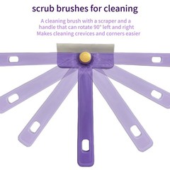 Lightweight Scraper Cleaning Brush with Hard Bristles and Built-in Garbage Ho…
