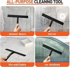 Matte Black Silicone Shower Squeegee Streak Free Glass Bathroom Cleaner
