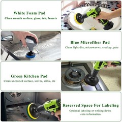 32pcs Electric Cleaning Brush Pad Set, 8 Foam Pads 8 Kitchen Mats 8 Performan…