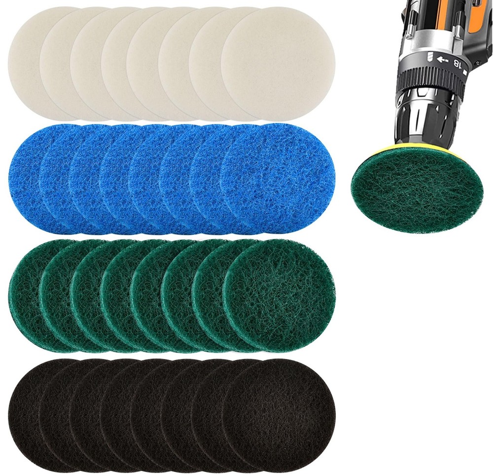 32pcs Electric Cleaning Brush Pad Set, 8 Foam Pads 8 Kitchen Mats 8 Performan…