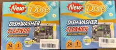 2 Dove@ Dishwasher Cleaner Deodorizer Descaler Tabs, 48 Pcs Heavy Duty Degreaser