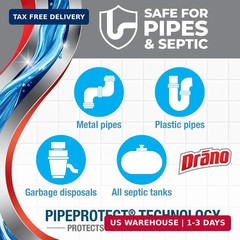 Drano EarlyAction Foamer, Drain Clog Remover & Cleaner, Unclogs Hair, Grease, So