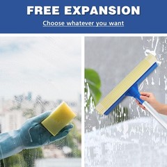 Professional Window Squeegee,2 in 1 Squeegee Window Cleaner with Long Stainle…