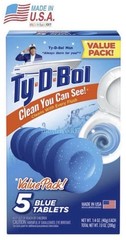 Ty-D-Bol® Blue Tablets Value 5 Pack Automatic Toilet Bowl Cleaner Deodorizer Tab