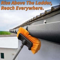 20 Foot Exterior House Cleaning Brush Set with 4-12 ft Extension Pole // Viny…