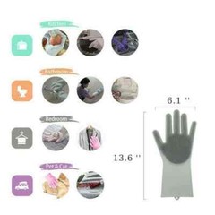 HOMZEE Reusable Silicone Magic Dish Washing kitchen Cleaning-Scrubbing Gloves