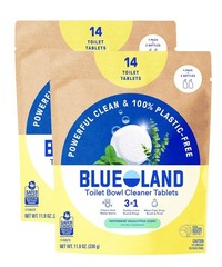 Plastic Free Toilet Cleaner Tablets 14 Count Peppermint Eucalyptus 28 Count