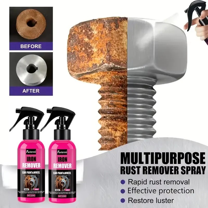 All-Purpose Rust Remover Spray 120ML Fast-Acting Iron Oxidation Eliminator