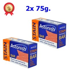 2x Astonish Stain Remover Bar Clothes Carpet Upholstery Pre Laundry Fabric 75g.