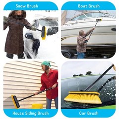 Long Handle Car Wash Brush 55” Soft Bristles for RV Boat Truck Cleaning
