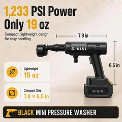 Cordless Portable Power Cleaner, Ultra-Light Handheld Spray Washer Cleaning Tool
