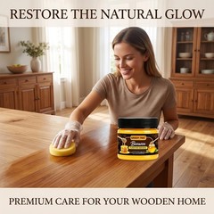 Natural Wood Beeswax Polish, Furniture Floor Care Wax Restores Shine & Repairs