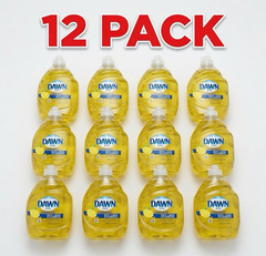 Dawn Ultra 50% Less Scrubbing Dish Liquid, Lemon, 7.5 fl oz, 12 Pack