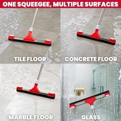 Heavy Duty Floor Squeegee for Concrete Floor – 17.3” EVA Foam Blade with Bui…