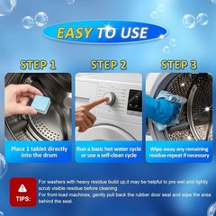 Pet Hair Removal Washing Machine Cleaner Tablets Odor Neutralizer HE Washers New