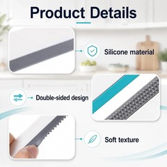 2 Pcs Mini Silicone Squeegee, Portable Small Soft Rubber Scraper for Glass