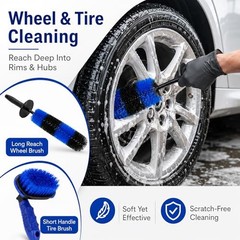30 PCS Car Detailing Kit – Interior & Exterior Wash Brush Set with 4 Drill Brush