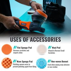 5 Inch DA Polisher for Car Detailing, 9mm Random Orbital Polisher Buffer, 6 S…