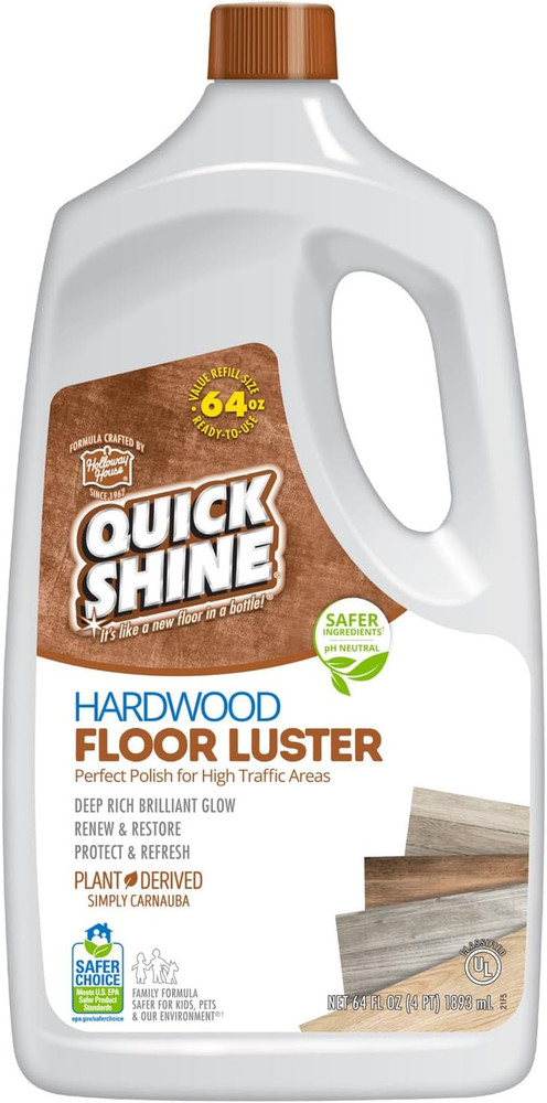Hardwood Floor Luster-Polish 64Oz | Plant-Derived W/Carnauba | Safer Choice, No