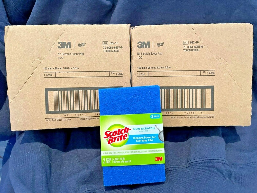 SCOTCH-BRITE No Scratch Scour Pad: 6 in Lg, 3 7/8 in Wd, 40 PADS IN TOTAL