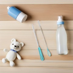 2Pcs Reusable Cleaning Brush Kit for Straws and Lotus Root Sky Blue