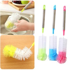 2PCS Bendable Cup Brushes Colorful Bottle Brush for Cleaning Cups (Random Color)