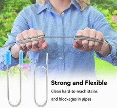Flexible Drain and Tube Cleaning Brush Set – 66″ & 8″ Brushes, 2 Pack