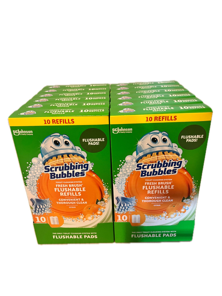 Scrubbing Bubbles Fresh Brush Flushable Refill Pads 120ct Toilet Cleaner Heads