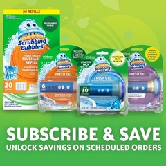 Scrubbing Bubbles Fresh Gel Toilet Cleaning Stamps, Rainshower Scent, 24 Count