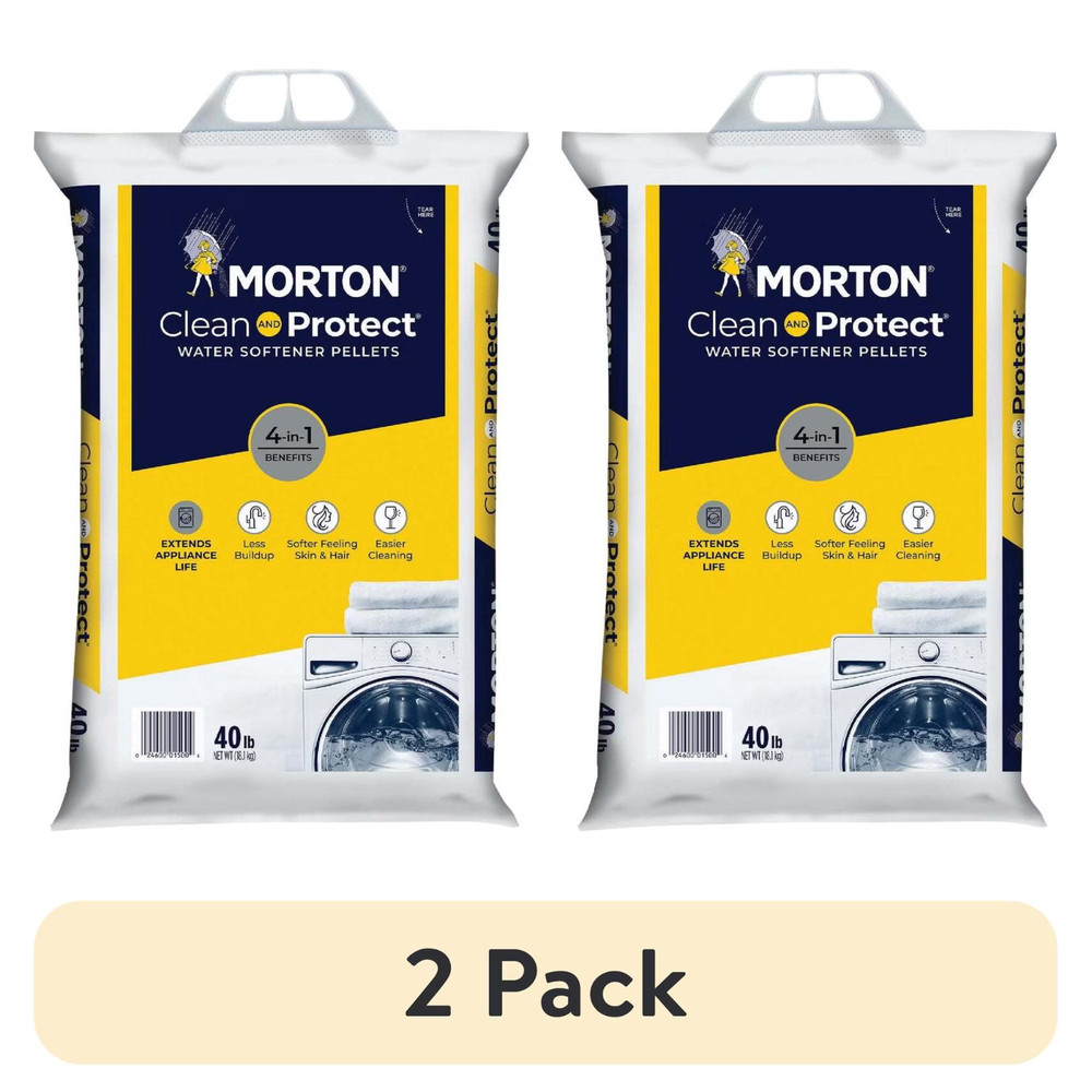 (2 pack x4) Morton Clean and Protect Water Softener Salt Pellets, 40 lb